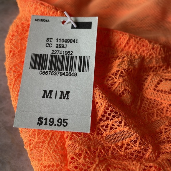 VICTORIA’S SECRET Bralette - Neon Orange - Lace Mesh Bralette - NWT - Size M - Picture 6 of 7